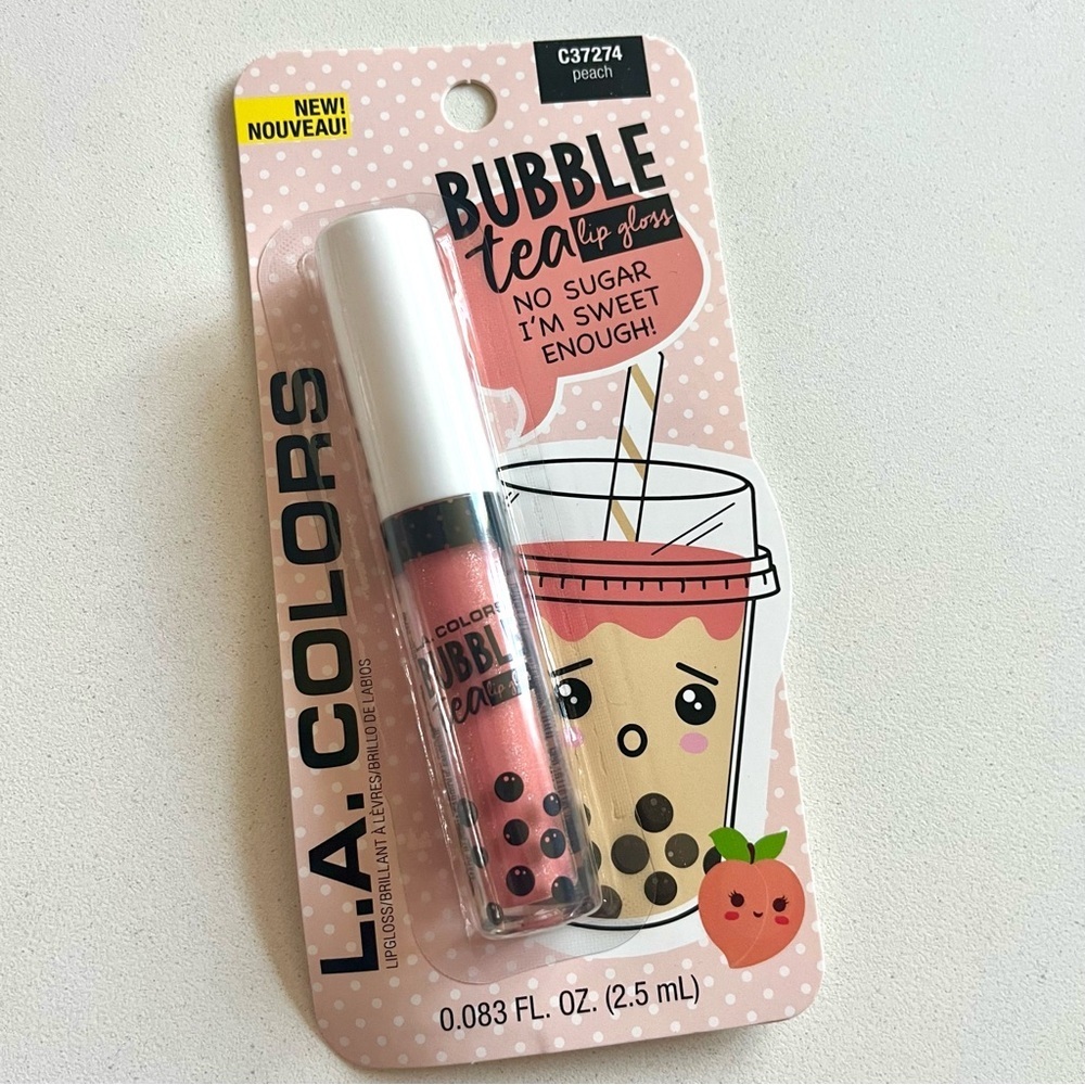 💜 L.A. Colors Bubble Tea, Lip Gloss, Peach
